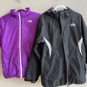 The North Face Girls XL (18) Hooded Shell & matching insulated Jacket